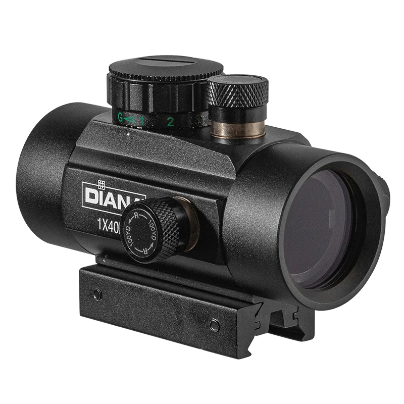 ديانا 1x40 مع الليزر الأحمر الأخضر نقطة حمراء البصر التكتيكية Riflescope صالح 11/20 مللي متر السكك الحديدية البصرية البصر نطاق اكتشاف لصيد البندقية