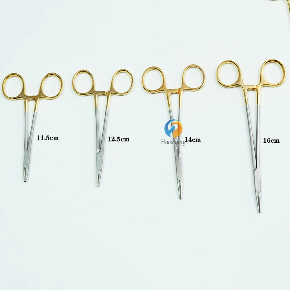 

TC Gold Handle Needle Holder With Scissors 11.5cm 12.5cm 14cm 16cm