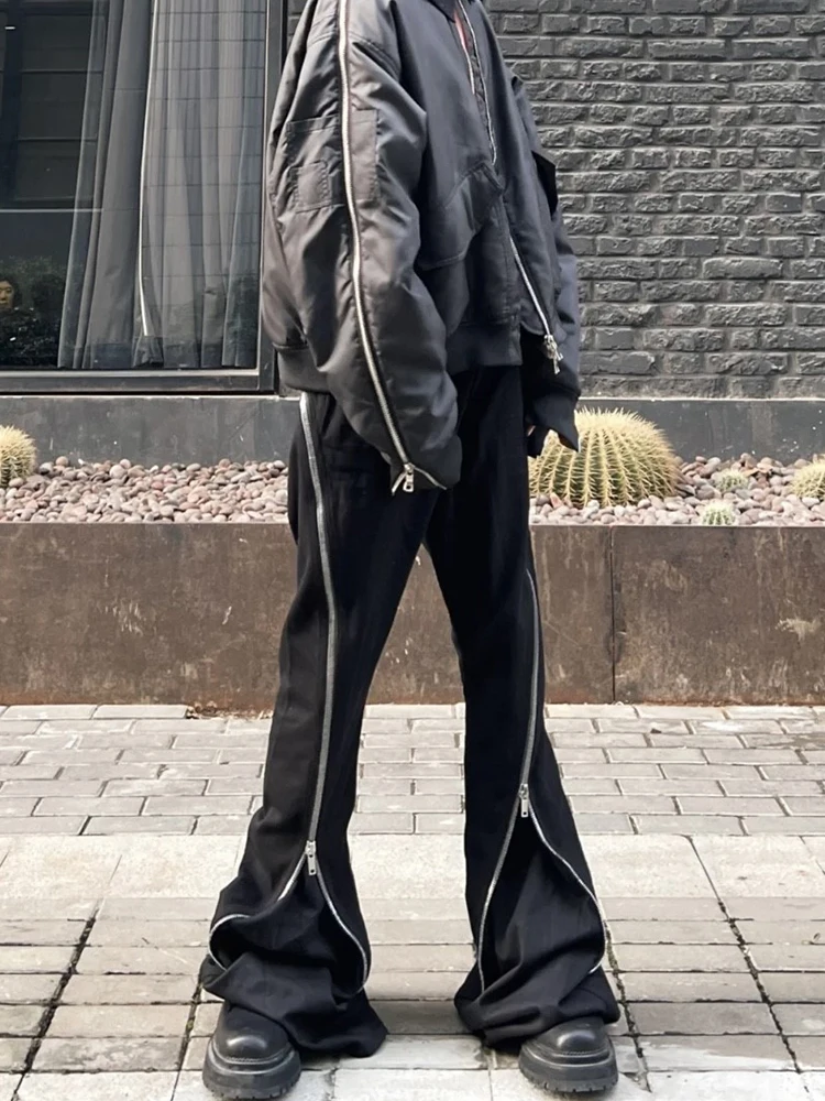 

Loose Casual Straight Leg Jeans High Waist Zipper Decorated Splicing Pattern Button Decorated Youth Faion Wear All Seasons