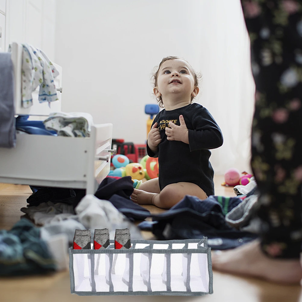 

Clothing Storage Box Foldable Gauze Organizer Multi-Grid Pants Underwear Closet Accessory Household Clothes Organizer Home