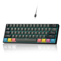 XVX H61 Wired Hot Swappable Mechanical Keyboard with Double Shot PBT Keycaps  Gamer Keyboard  Type-c Connection Retro keyboard