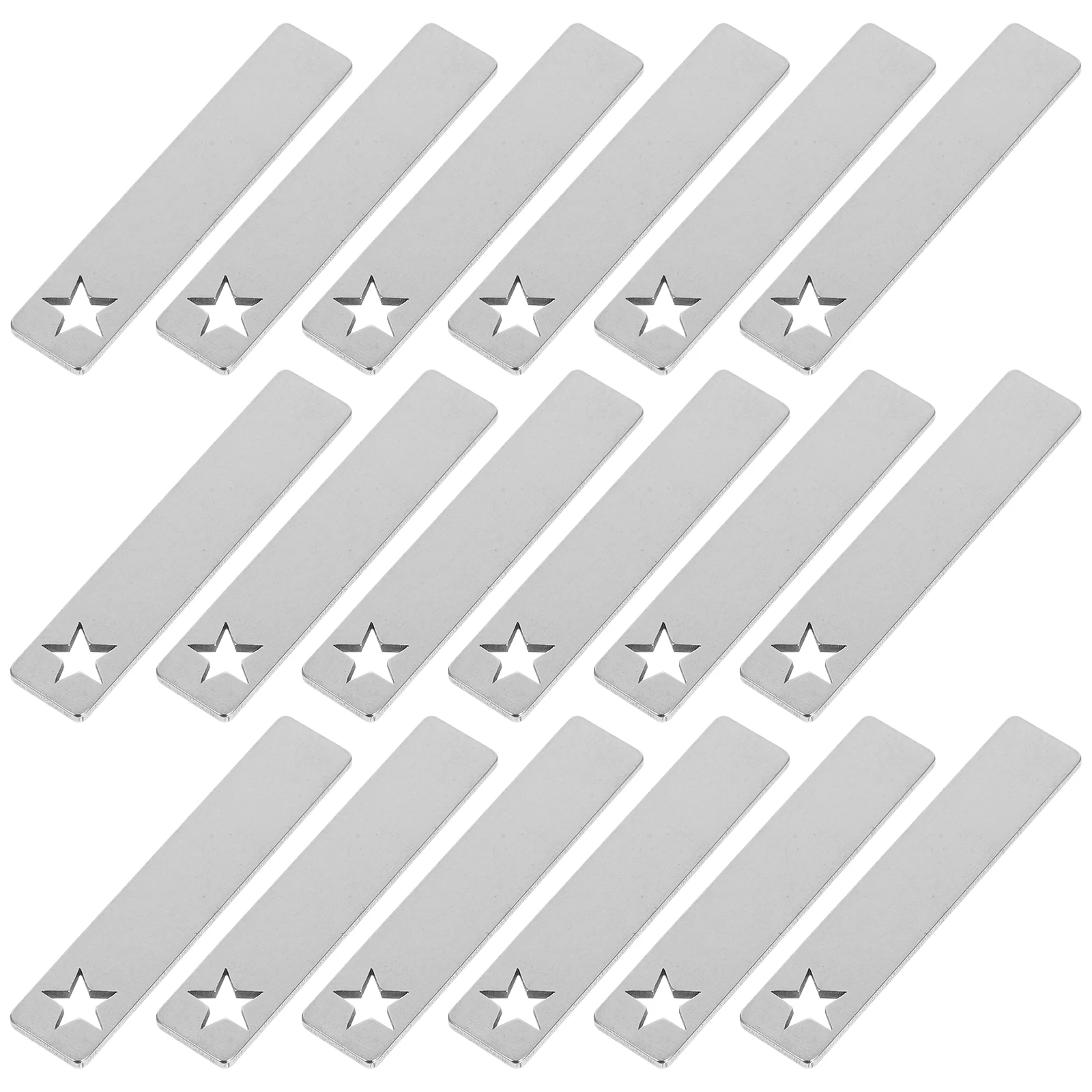 

50pcs Stainless Steel Rectangle Engraving Blanks Tags Durable Diy Metal Pendant Labels For Pet Collars Keychains Jewelry Craft