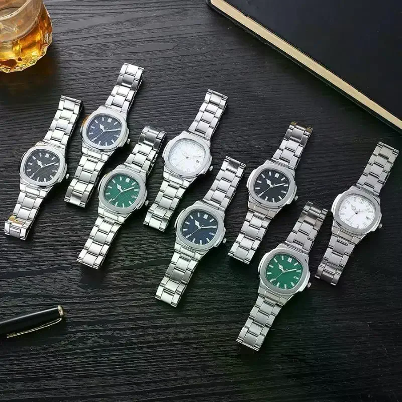 Fashion Business Man Watch Luxury Men's Quartz Wristwatch Stainless Steel Date Man Clock Square Business Watches For Men Gift