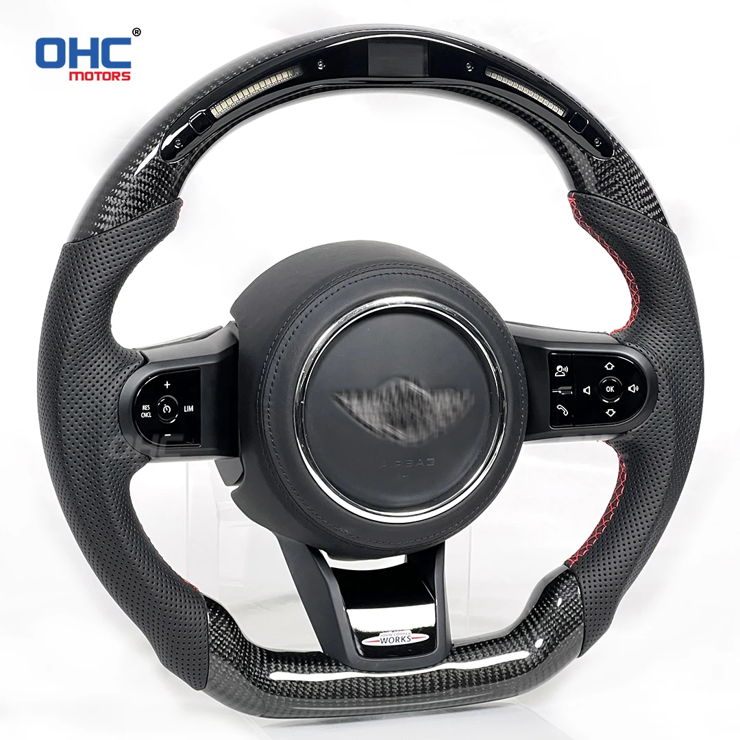 100% Real Carbon Fiber LED Display Steering Wheel Compatible for Mimi F54 F55 F56 F57 F60 S Cooper Club-man country-man 2023 new