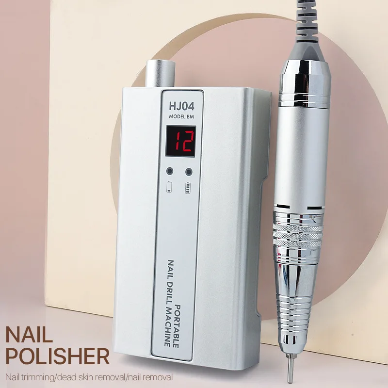 Portable Electric Nail Drill Machine For Manicure Professional Nail Lathe With LCD Display Rechargeable Nail Salon Tool