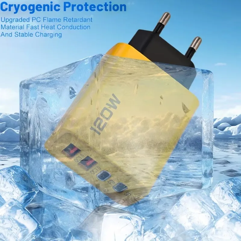 PD 120W USB Charger Wall Adapter EU/US/UK Plugs for IPhone 16 Pro Max Android Samsung Data Cable QC3.0 USB Type C Phone Chargers