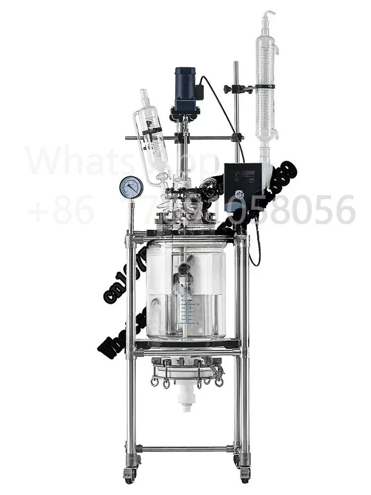 Cancun, Double Glass Reactor Laboratory High Temperature Chemical Jacket Hydrogenation Electric Heating 5L/10L/200L