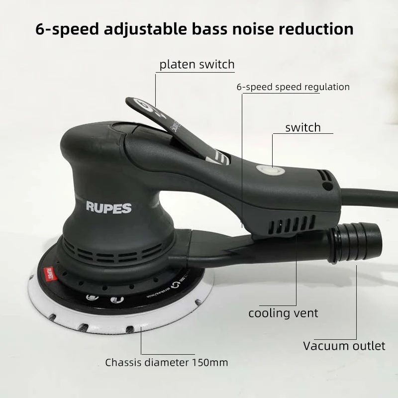 RU  PES 6 Inch Electric Sandpaper Machine Round 150mm Brushless Car Putty Grinding Power Tool