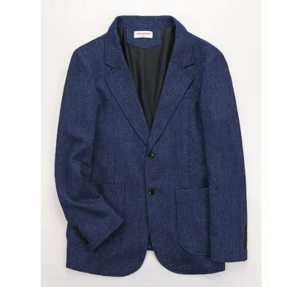 الرجعية البريطانية تويد الرجال سترة السترة متعرجة الصوفية البني دعوى نمط الخريف والشتاء سليم صالح الرجال الفاخرة البدلات الرسمية