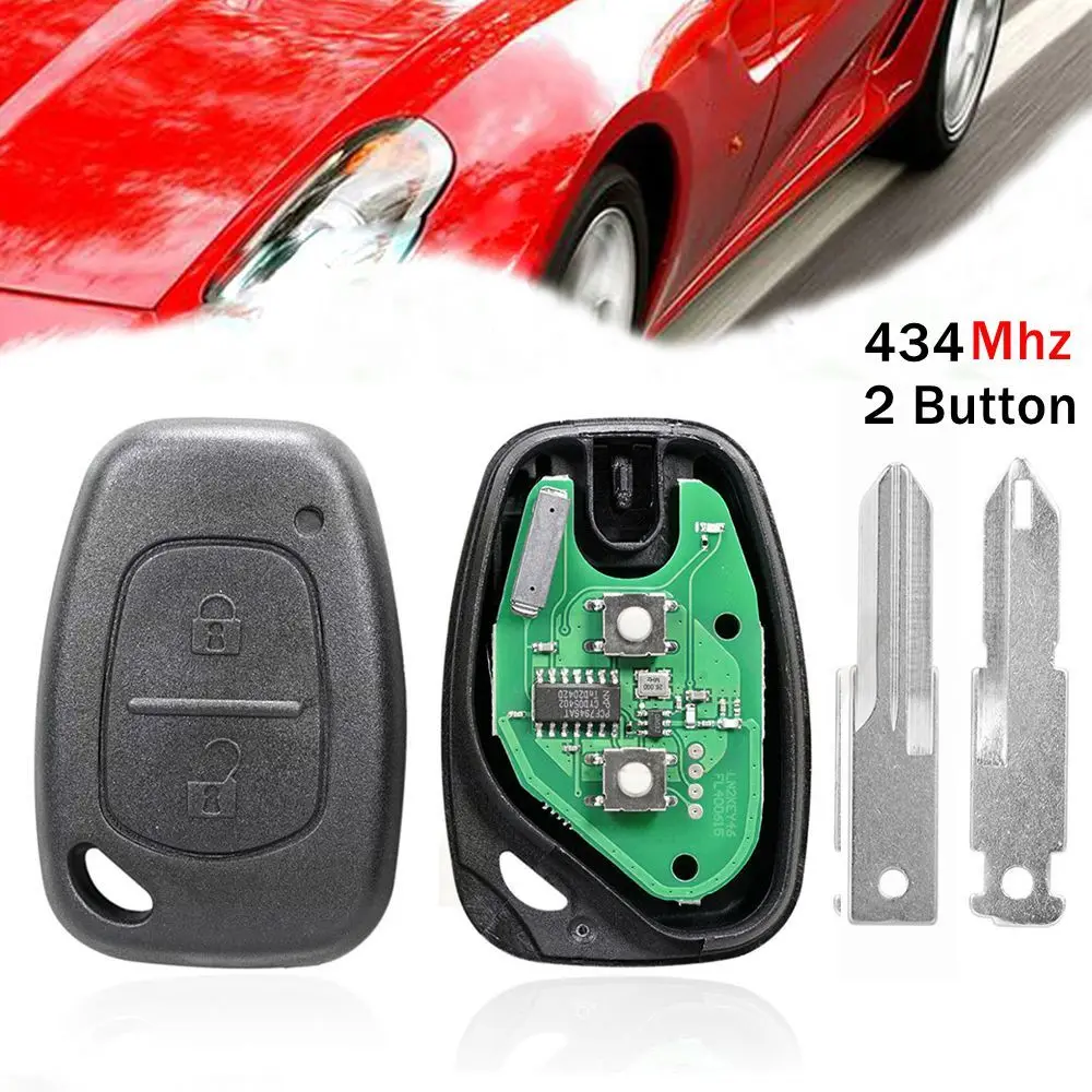 

2 Button Car Remote Key ID46 Chip 434mhz for Renault Remote Key Fob