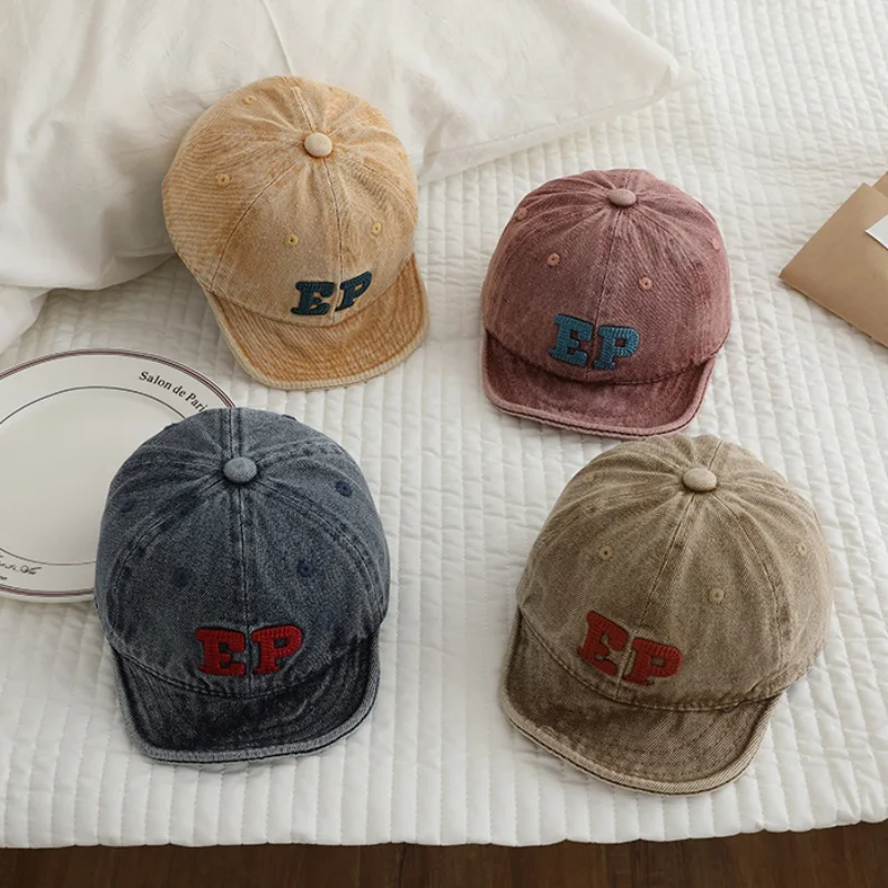 

1 Pcs Baby Baseball Hat Solid Color Cowboy Kids Sun Cap Baby Boys Girls Adjustable Casual Quick Drying Hat Age 6-24M