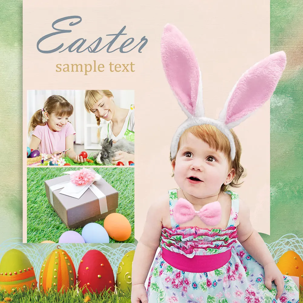 3pcs Hair Band Adjustable Plush Easter Bendable Cute Rabbit Ears Halloween Props