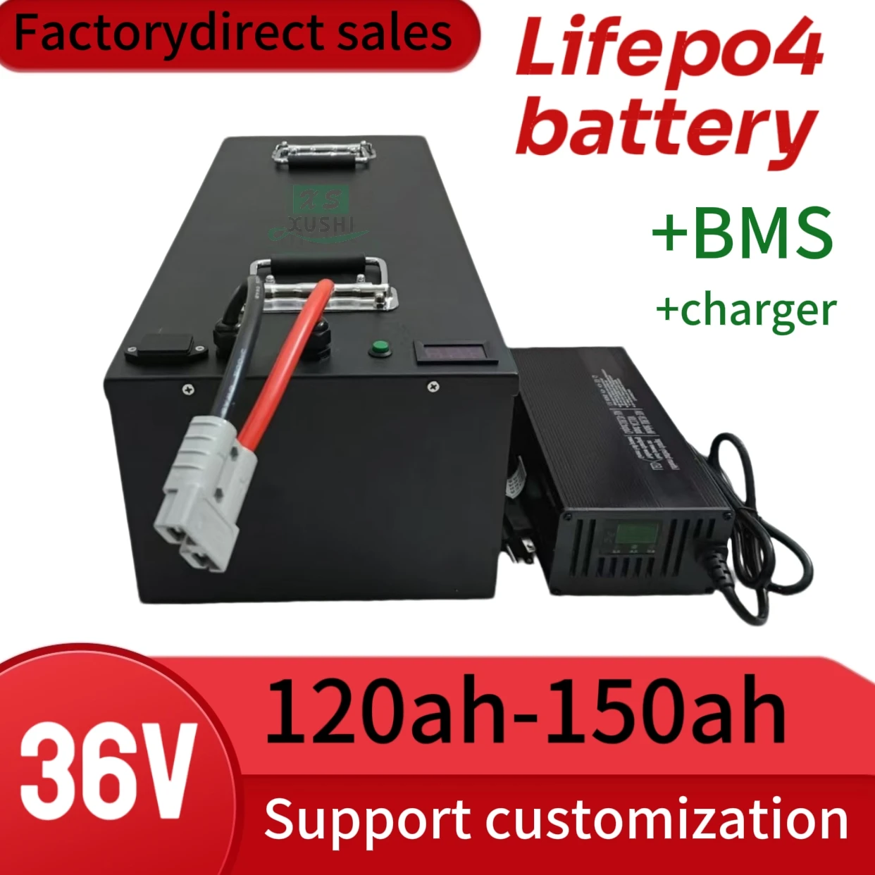 

36V 120Ah 150AH lifepo4 lwhatproof ithium chargeable battery with bluetooth for 3000w go cart bike scooter boat