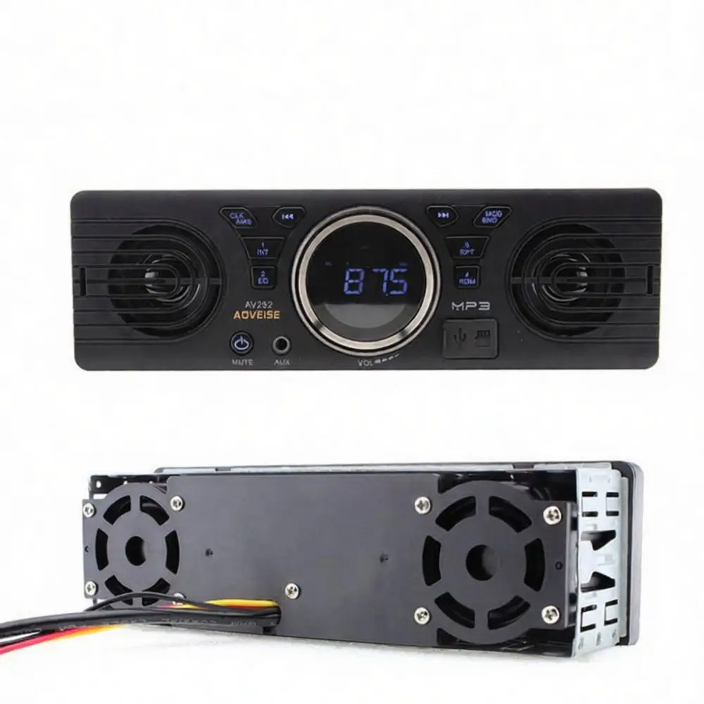 Car Audio Single Din Head Unit 12V Mp3 Player Fm Radio Built In Speaker Bluetooth Wireless Music Receiver Stereo System