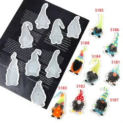 Christmas Dwarf Silicone Mold Xmas Tree Pendant Keychain Epoxy Resin Mold Handmade DIY Crafts Christmas Party Home Decoration