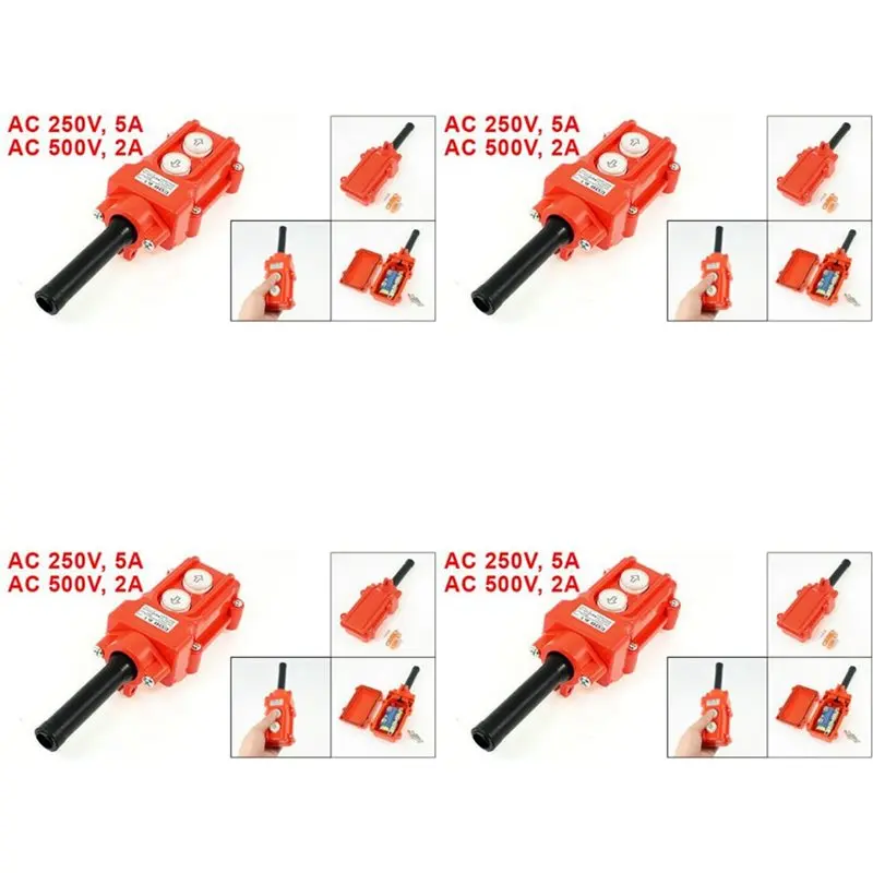 B08B-4X Water Proof Hoist Crane Pendant Up Down Station Pushbutton Switch