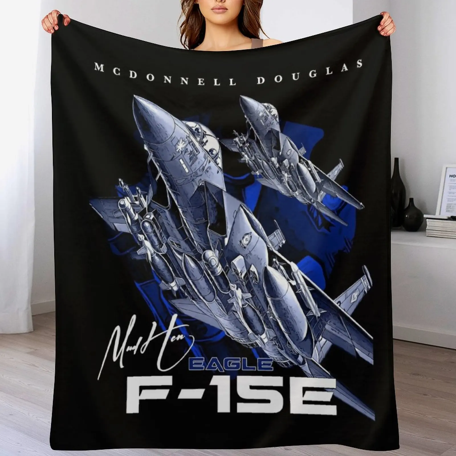 

F-15E Eagle Fighterjet Throw Blanket