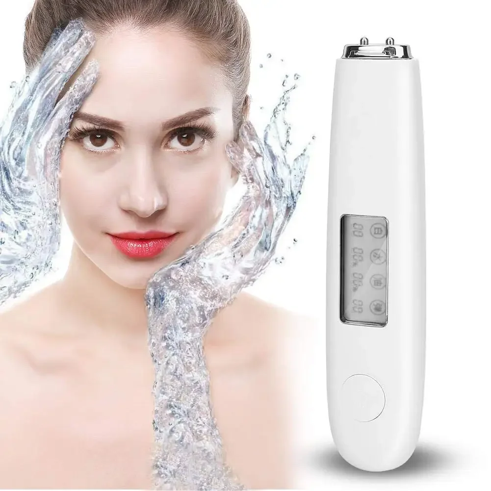 Portable Beauty Instrument Skin Oil Content Moisture Analyzer Face Skin Elasticity Whitening Degree Tester Detector White