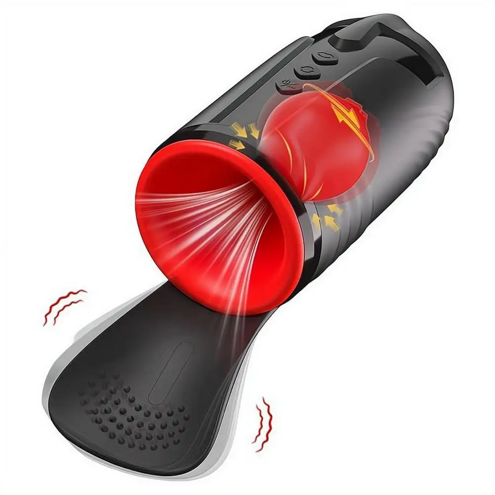 4-in-1 Quad-Motor Men's Masturbator with Vacuum Suction with Testicle Vibrator 3 Rotating 5 Sucking & 10 Vibrating Modes