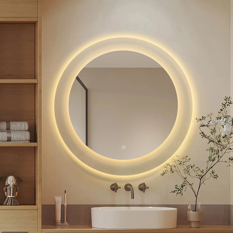 Bathroom Round Decorative Wall Led Large Makeup Nordic Moon Jeweler Acrylic Mirror Hairdressing Espelho Home Decorations ZSJ