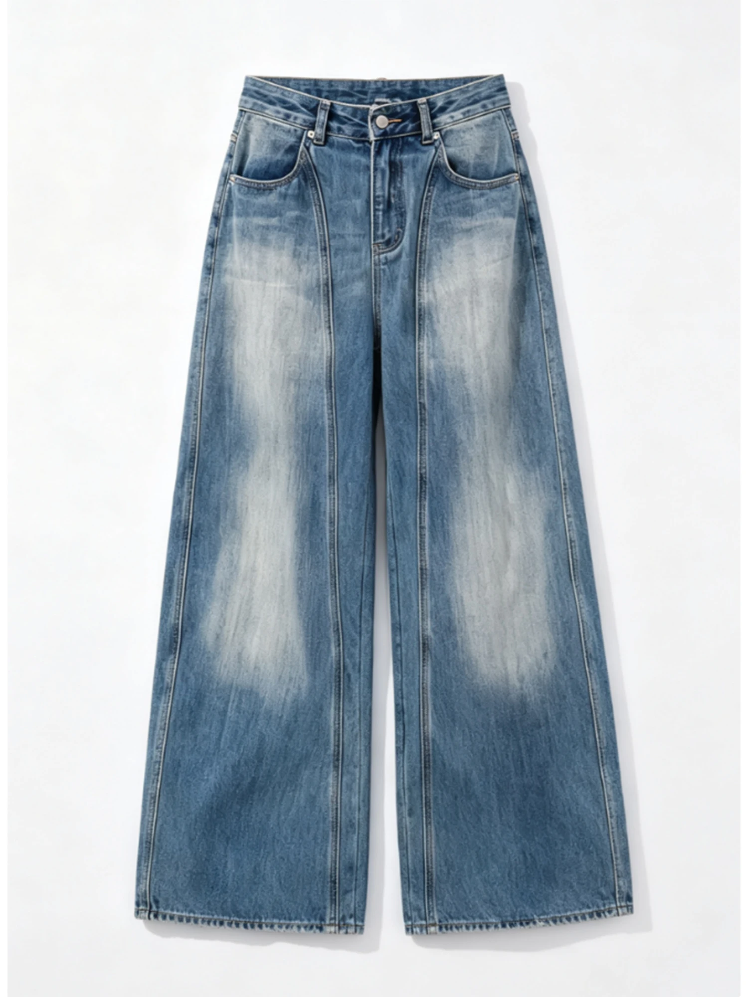 

Women's Blue Jeans Y2k Gyaru Oversize Denim Pants Vintage Hiphop Grunge Baggy Washed Denim Trousers Alternative Clothes Summer