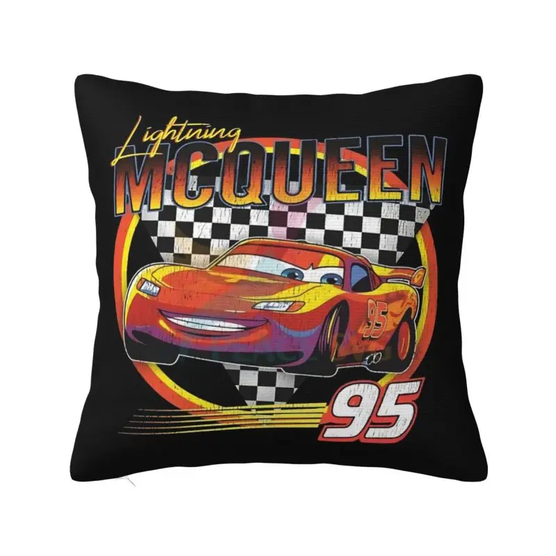 

Custom Nordic Style Lightning McQueen Sport Cars Cushion Cover 45x45cm Soft Pillow for Sofa Car Square Pillowcase