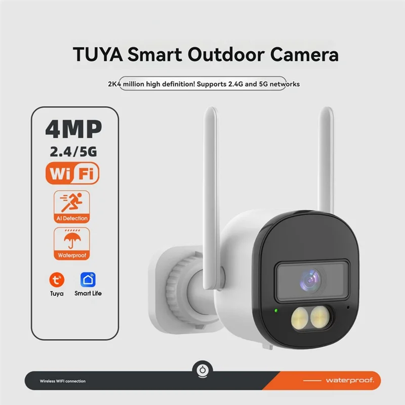 2 шт. Tuya Wi-Fi 2K 4MP камера безопасности мини-камера видеонаблюдения IP Al обнаружение Smart Life 2,4G/5G-X64A