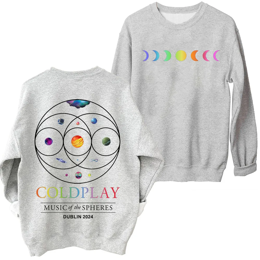 COLD-PLAY Music Of The Spheres World Tour Sweatshirt  Harajuku Round Neck Long Sleeve Oversized Popular Music Hoodie Fans Gift