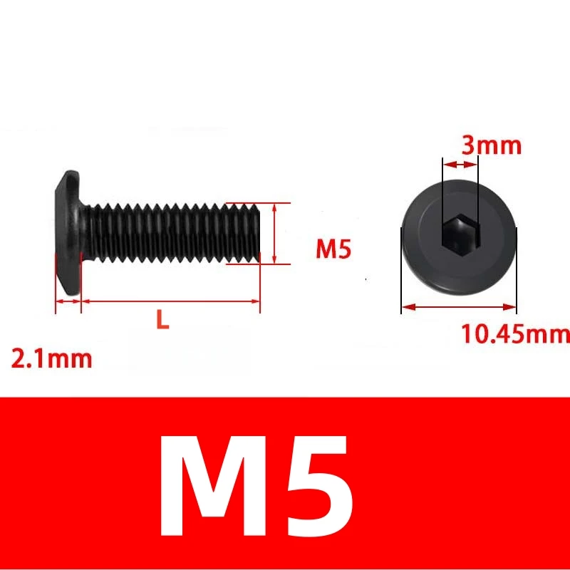 SS A2 أسود M4M5M6 ألين رئيس مسامير 304 سداسية من الفولاذ المقاوم للصدأ المقبس شقة رئيس البراغي للأثاث النجارة لتقوم بها بنفسك النوافذ الأبواب #3