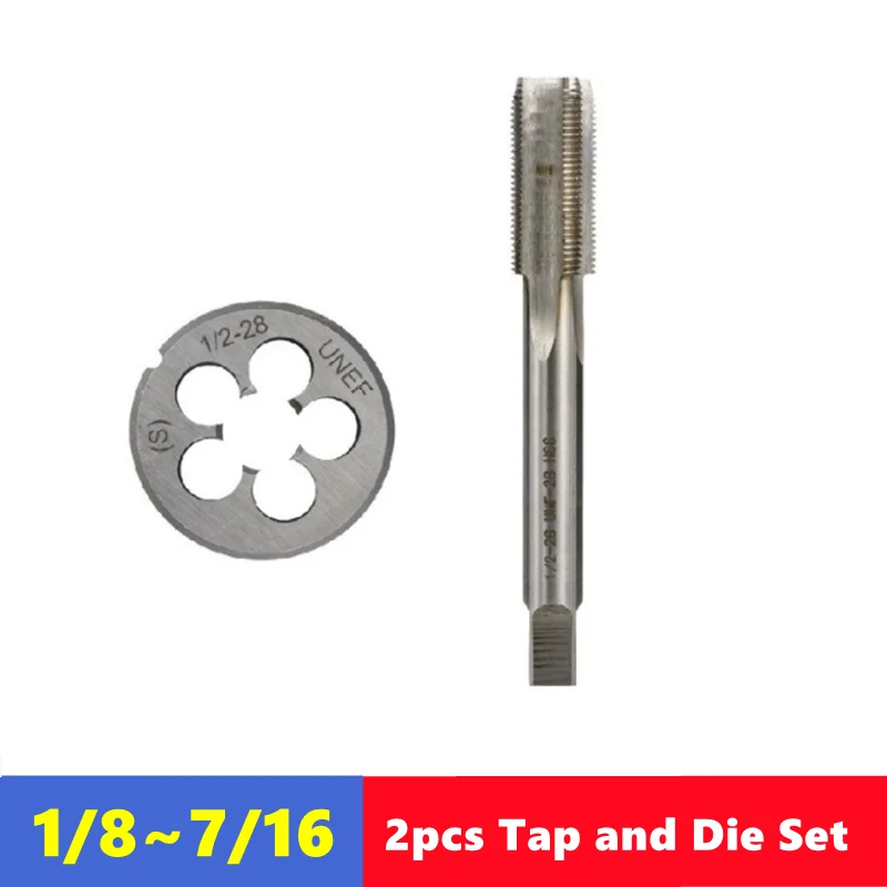 2 Stuks American Tap Matrijs Set 1/8 3/16 1/4 5/16 3/8 7/16, Gebruikt Voor Machine Tool Interne En Externe Draad Tapping