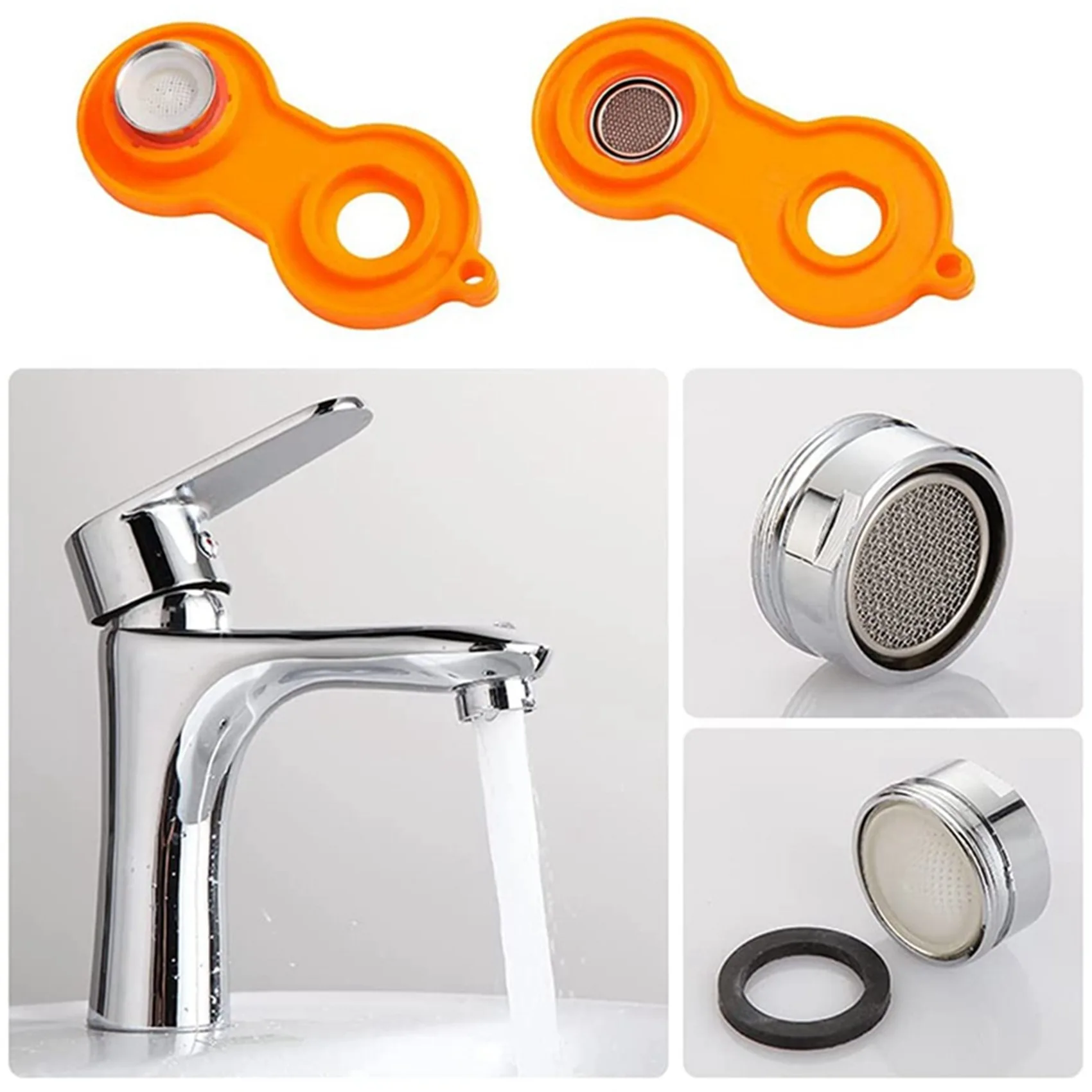 

SYW-6X Faucet Aerator Bathroom Sink Aerator, Kitchen Faucet Aerator Replacement Parts With Brass Shell Faucet Aerator Wrench