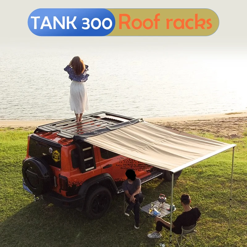 

Tank 300 roof luggage rack frame aluminum alloy telescopic ladder side tent canopy modification special accessories