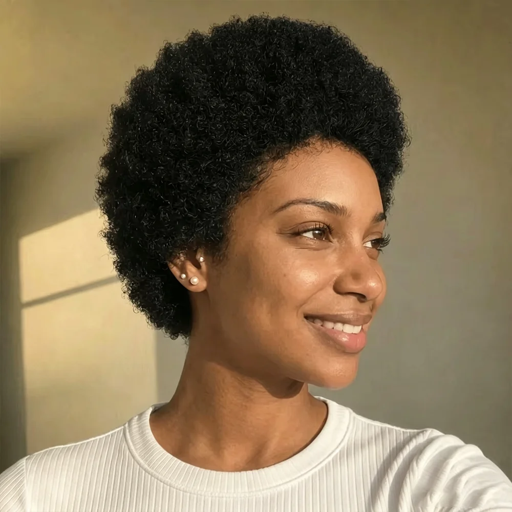 150% Density Pixie Cut Wig Made From Brazilian Virgin Human Hair 13X4 Transparent Lace Front Afro Kinky Curly Short Bob Style