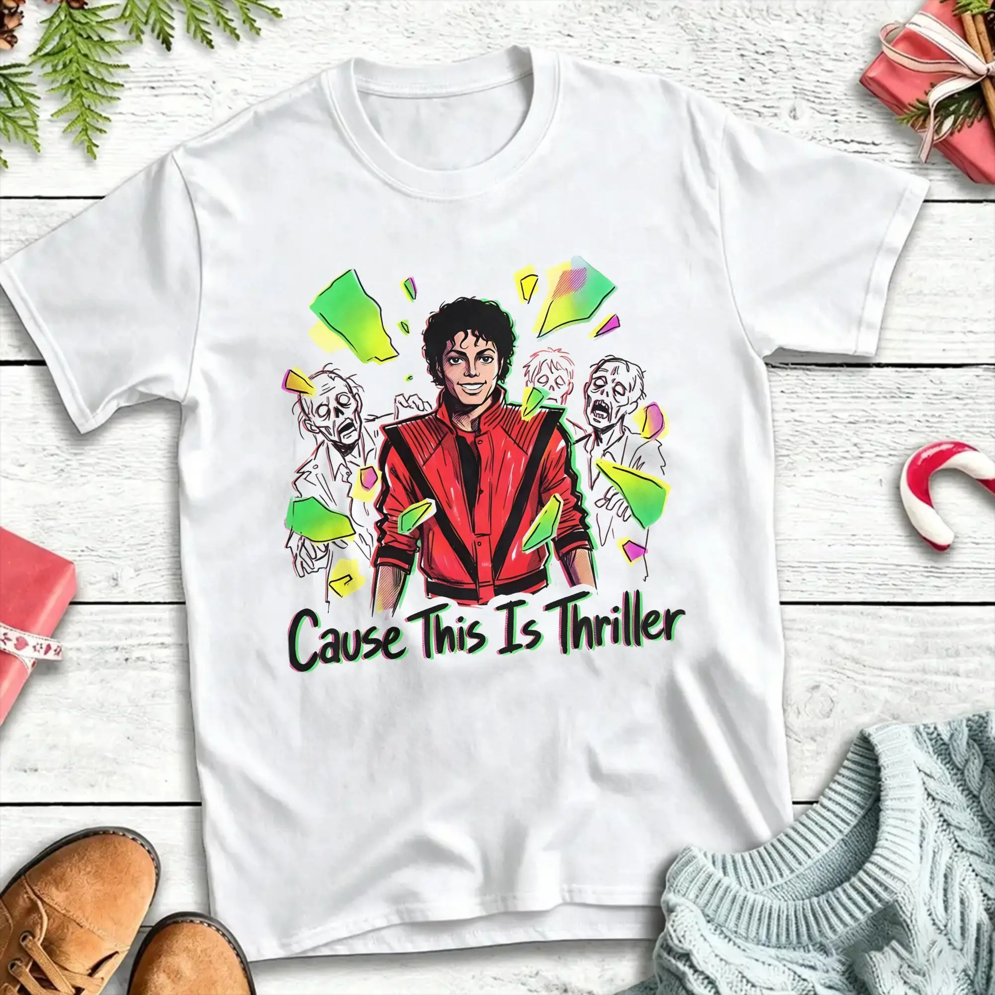 Vintage T Shirt Beach Thriller Night Vision Fashion T Shirts  Pure Cotton Tshirt for Men Y2K Casual Short Sleeve Tops