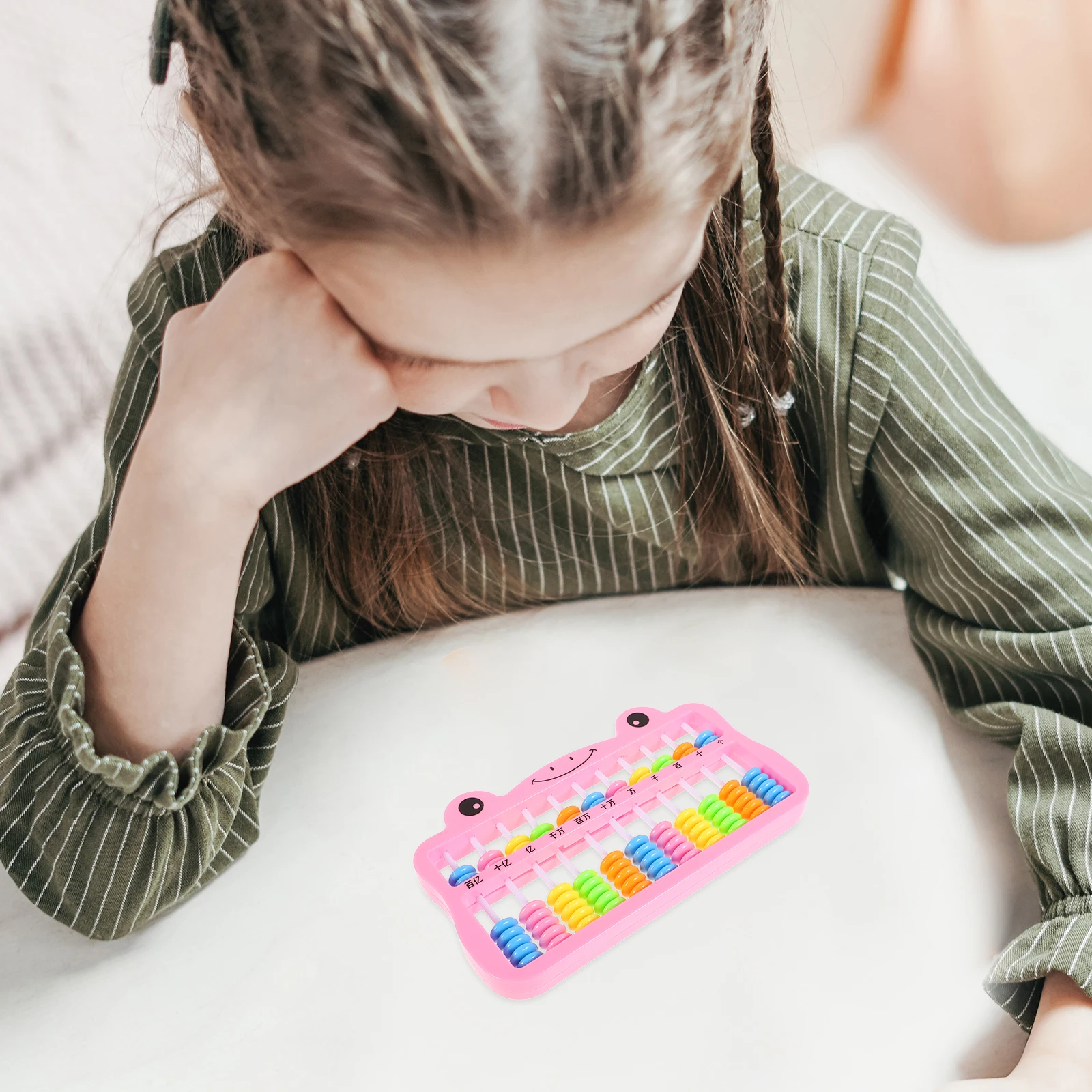 Boulier en plastique coloré à 7 perles pour enfants, outil d'apprentissage des mathématiques, dispositif de comptage chinois, éducation arithmétique pour étudiants, petit Portable