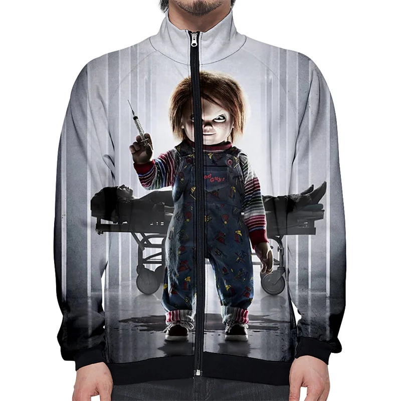 Coats Horror Movie Chucky Stand Collar Jackets Seed of Chucky Sweatshirt Cosplay Costume Long Sleeve Zipper Hoodies