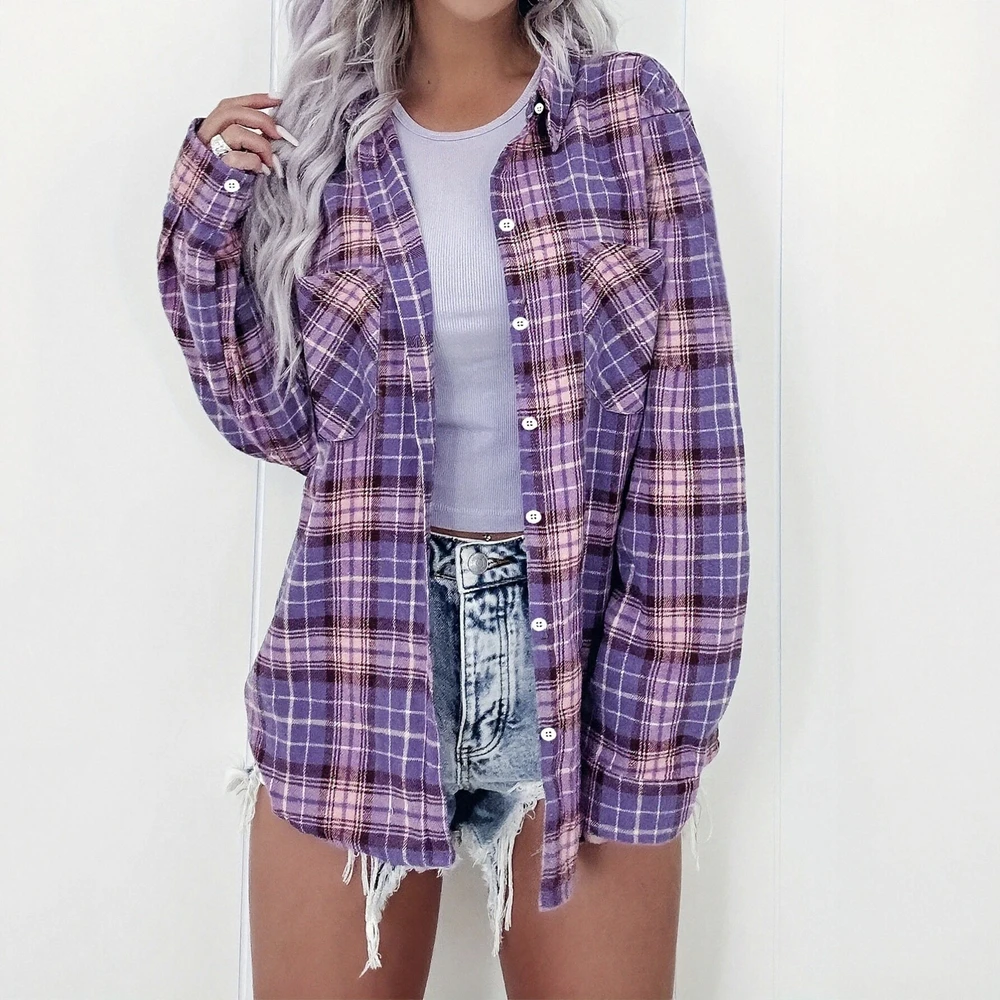 

Осенне-зимние женские рубашки, повседневные ретро винтажные однобортные рубашки в клетку контрастного цвета с длинными рукавами и капюшоном