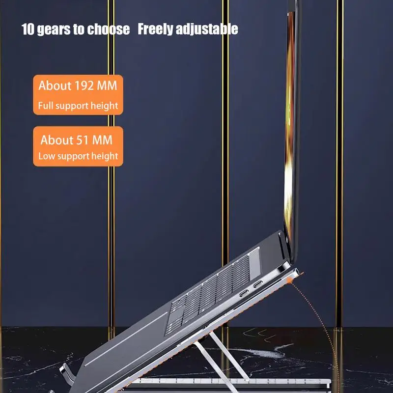 Laptop Riser For Desk Notebook Laptop Riser Folding Stand Adjustable Height Aluminum Computer Riser For Laptop Notebook Tablet