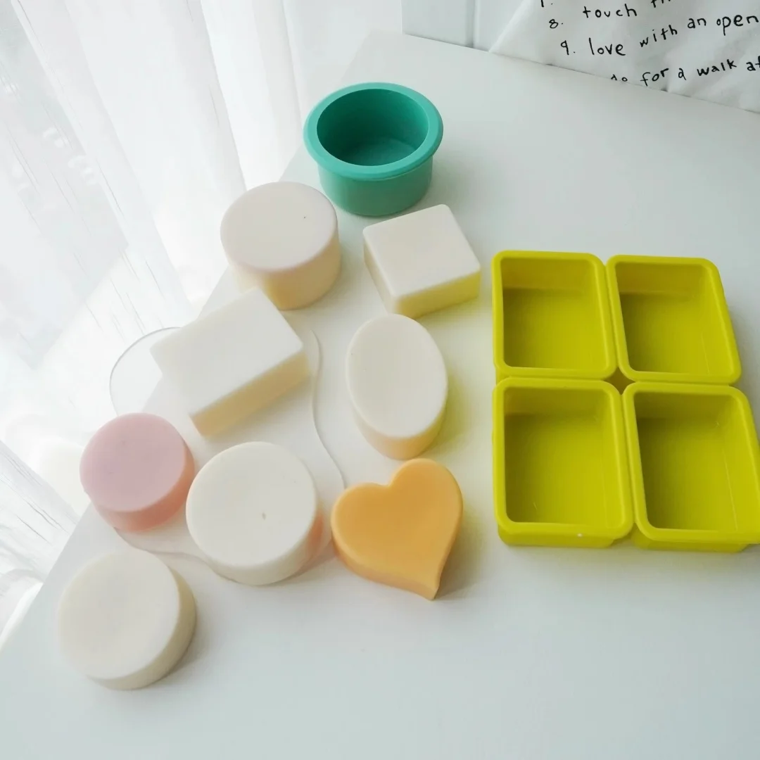 Stampo in Silicone per sapone di forma quadrata e ovale a forma di cuore stampo per decorazioni per la casa in resina epossidica per candele fatte a