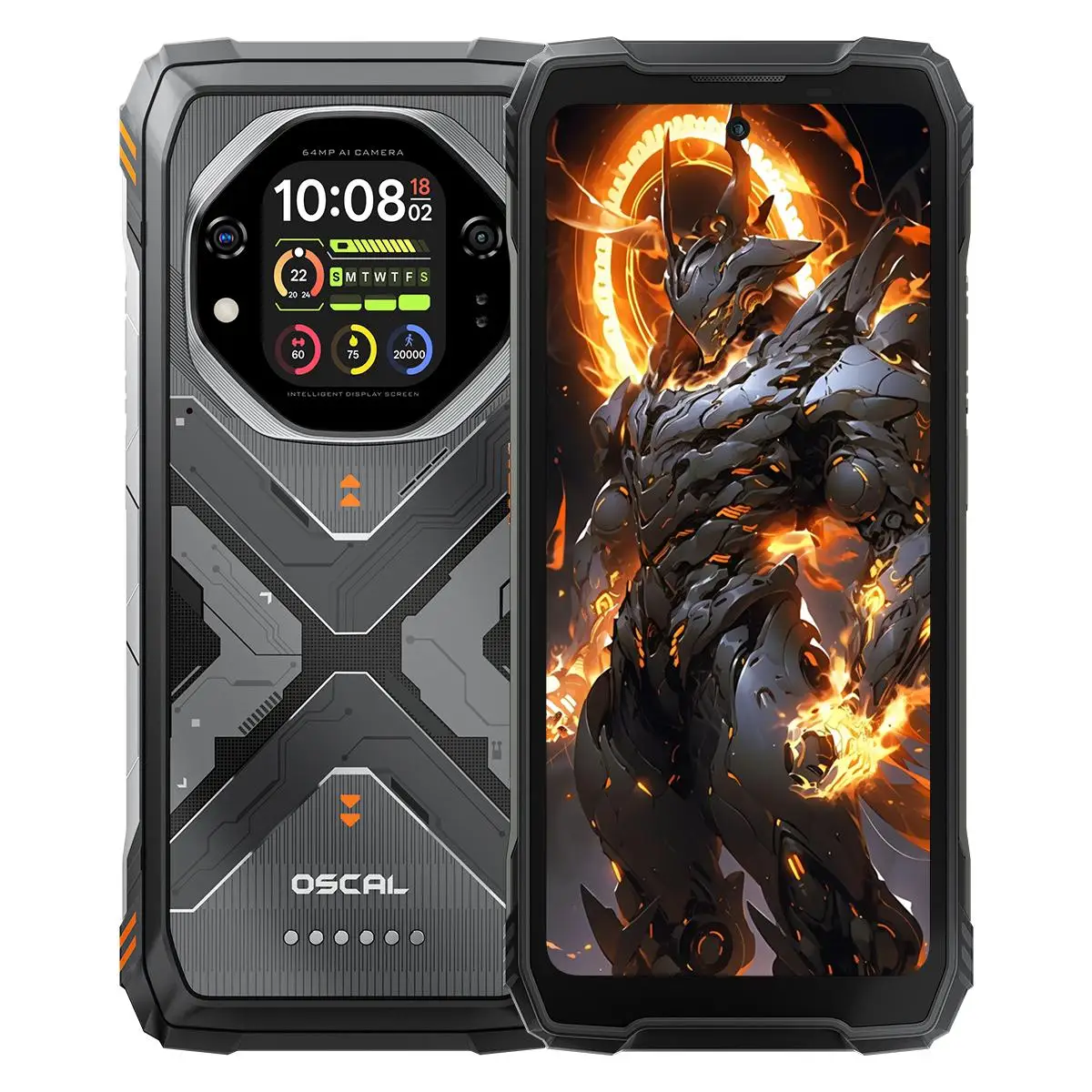 Смартфон Blackview Oscal TANK 1 защищенный, 16 ГБ + 512 ГБ, 6.78 дюйма, Android 15 DokeOS 4.2, Mediatek Dimensity 7050, 20000 мАч, 64 МП, 5G