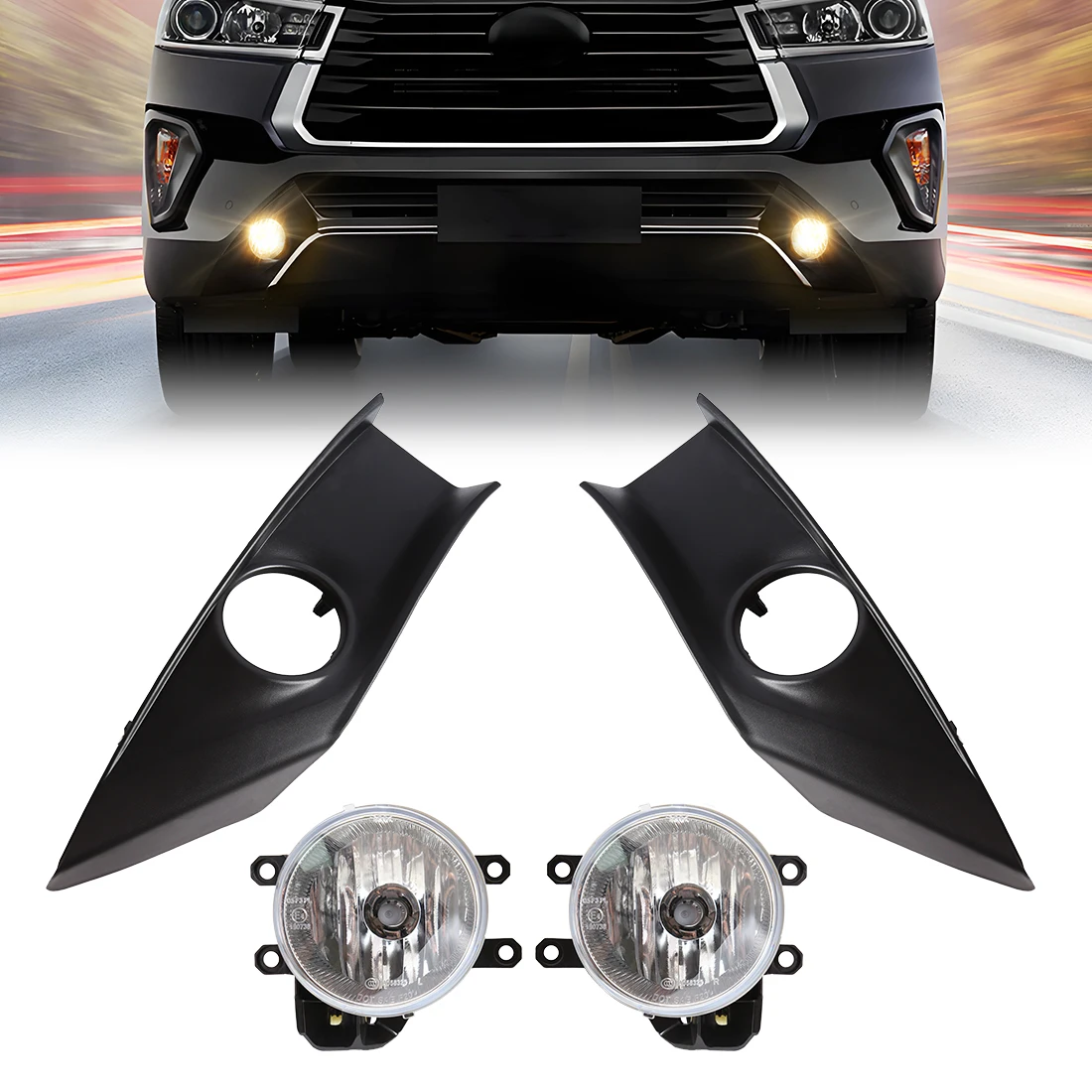 

Car Fog Lamp Assembly For Toyota Innova 2020 2021 2022 Front Bumper Foglight Halogen Bulb Headlight With Wires Switch Accessorie