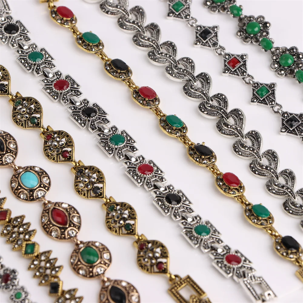 10/20Pcs/lot Bohemian Vintage Ethnic Bracelet For Women Mix Style Party Gift Charm Jewelry Wholesale