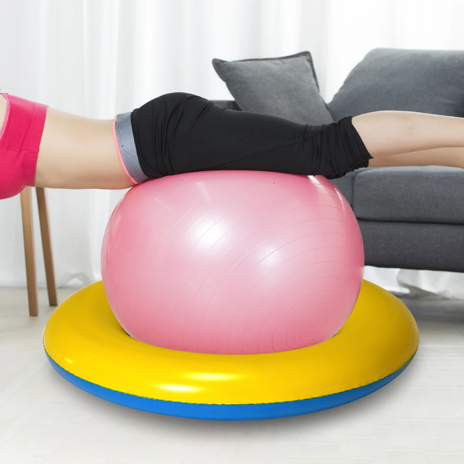 Inflatable Yoga Ball Holder Fixed  Anti Slip Stable Fitness Ball Base Suitable for Supporting Most Balls