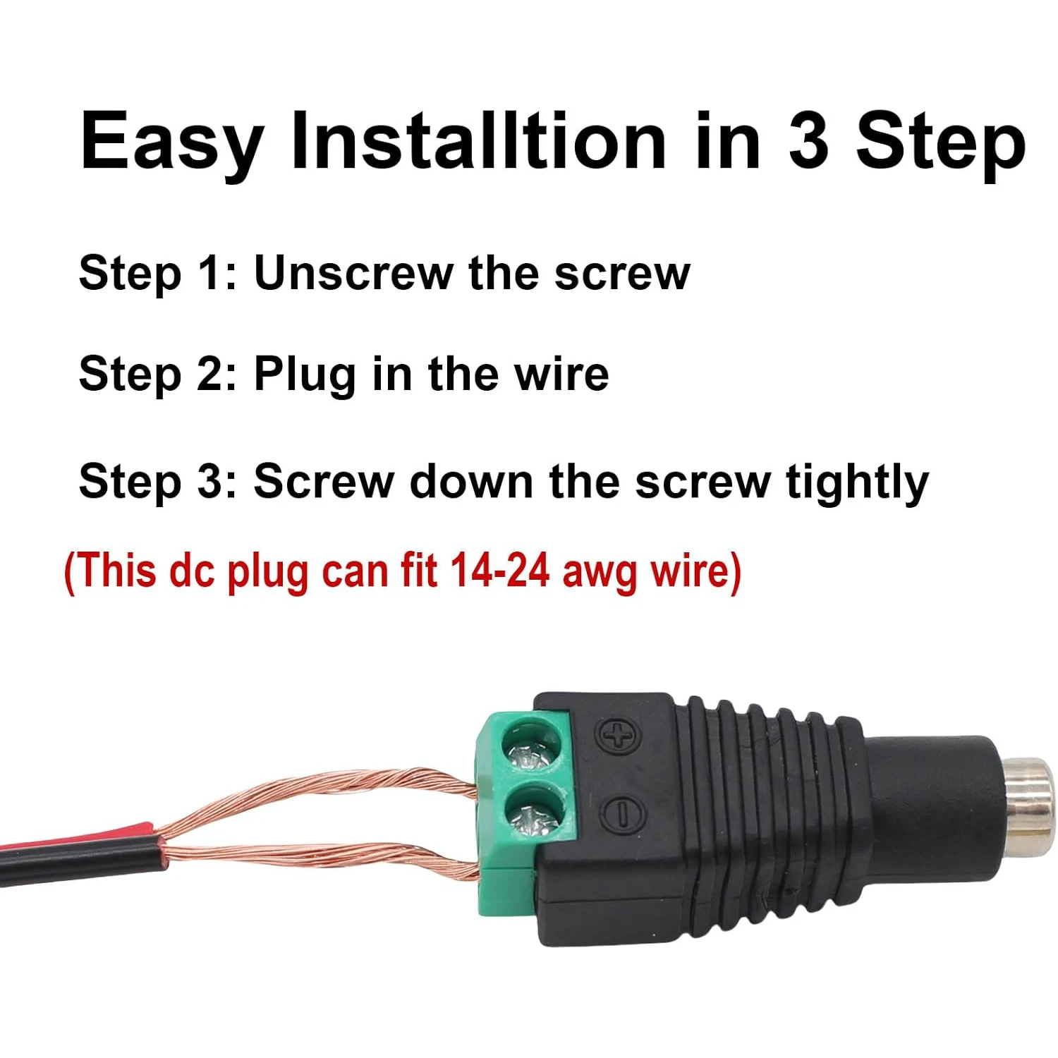 DC Power Jack Plug Adapter Barrel Connector 20 Pairs 12V Male and Female 2.1 x 5.5mm for CCTV Security Camera System, LED Strip