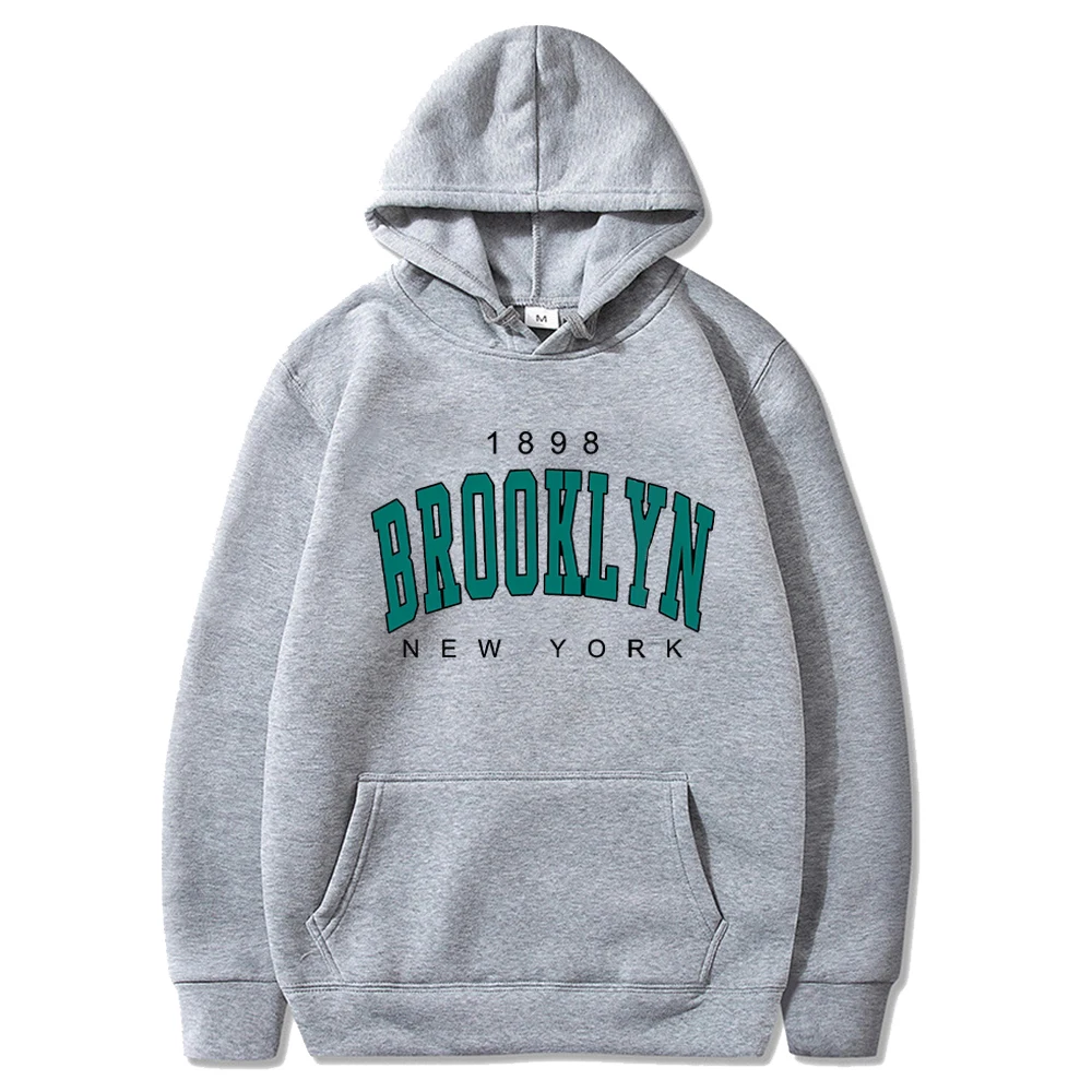 1898 Brooklyn New York Printed Mens Hoody Creativity Crewneck Clothing Fashion Oversize Sweatshirt Fashio Crewneck Hoodie Tops