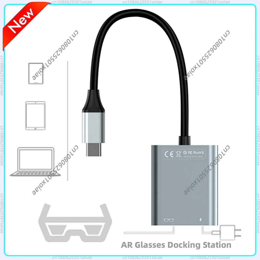 2 in 1 USB-C HUB PD100W&Data Transfer USB C Docking Station 10Gbps Multiport Adapter for AR Glasses Phone Tablet Laptop PC