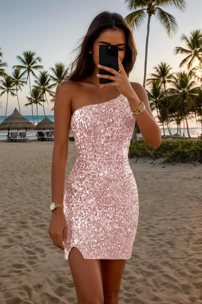 

Sparkly One Shoulder Homecoming Dresses Short 2024 Sequin Corset Cocktail Party Gowns for Women graduation dress