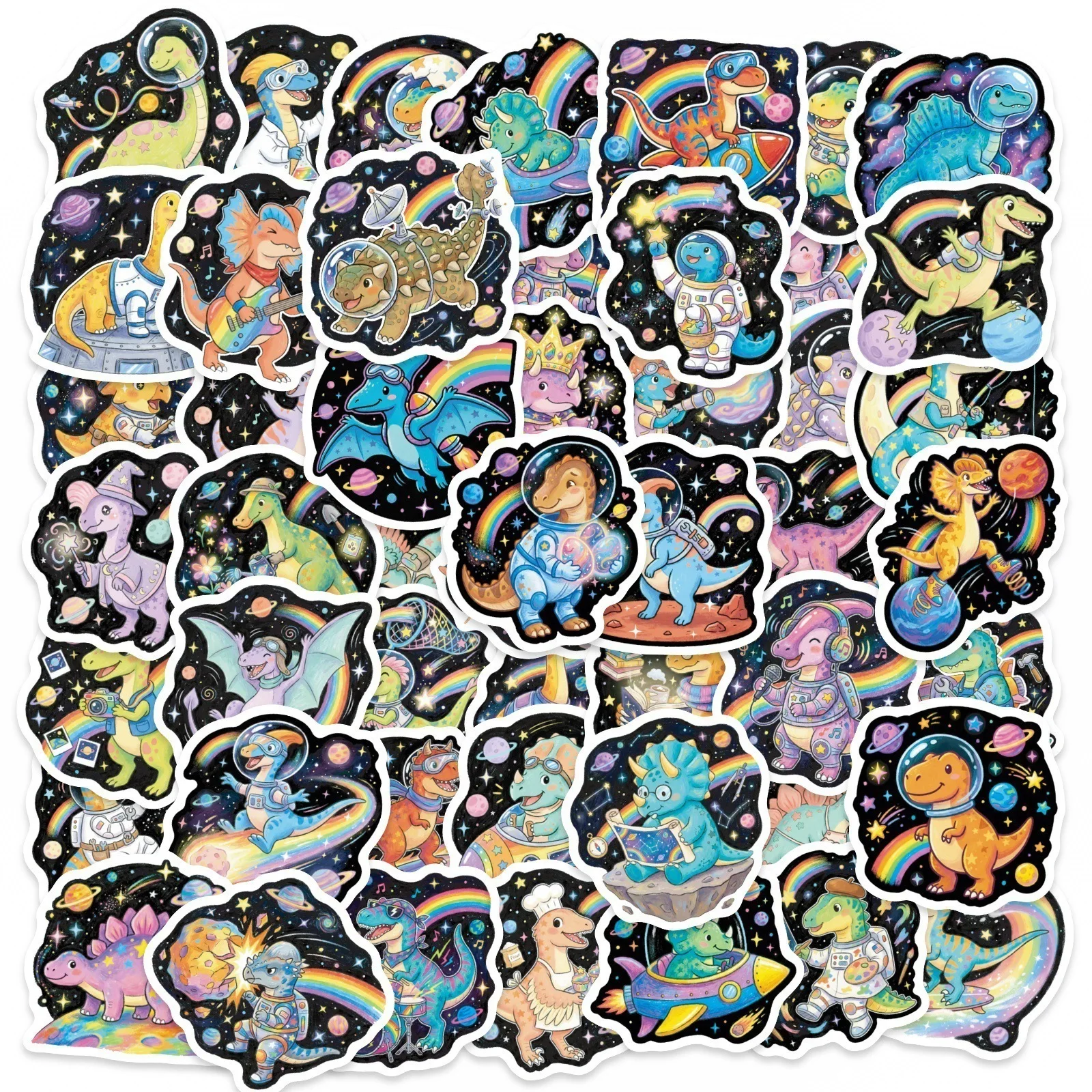 

10/50PCS Cute Space Dinosaur Graffiti Stickers Exquisite DIY Toys Secret for Bottle Scrapbook Travel Bag Aesthetic Decals