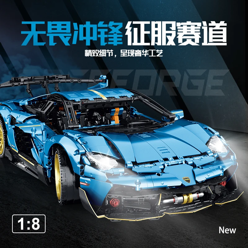 IN MAGAZZINO 10530 1:8 MOC Tecnico RC Auto Sportiva Building Blocks Assemblaggio Mattoni Da Corsa Giocattoli per I Bambini Set Regalo Di Natale