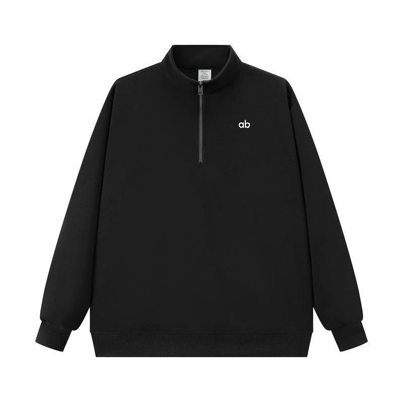 Unisex 320g Oversize Half Zip Sweatshirt Stand Collar Men Loose American Streetwear Long Sleeve Pullover